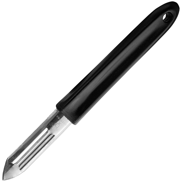 Нож для чистки овощей и фруктов;сталь,пластик;,L=180/60,B=16мм;металлич.,черный