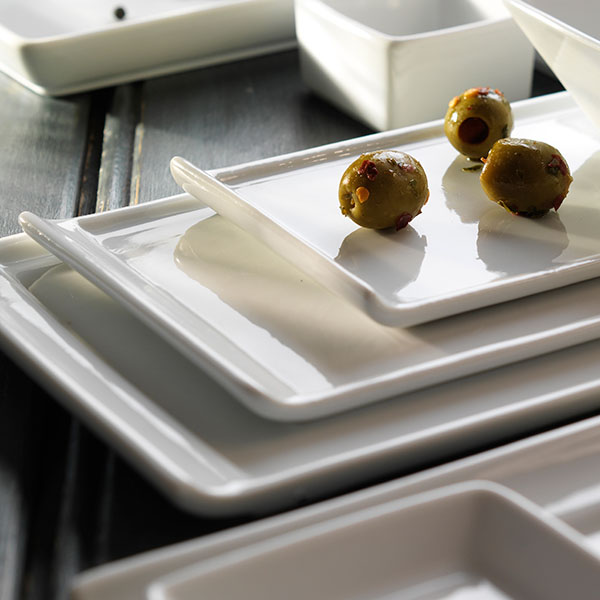 Блюдо «Вейрик» прямоугольное;фарфор;,L=30,B=14,5см;белый