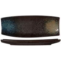 Блюдо для подачи;керамика;,H=3,L=33,B=12см;черный,синий