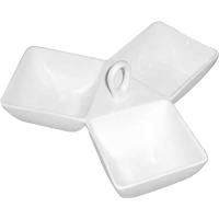 Менажница квадр.3деления «Кунстверк»;фарфор;D=30,H=12,L=10,B=10см;белый