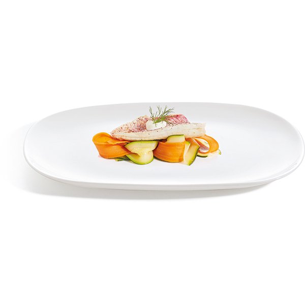 Блюдо «Эволюшнс Уайт» прямоугольное;стекло;,L=34,B=24см;белый