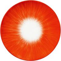 Тарелка «Де» №5;фарфор;D=14см;кремов.,красный