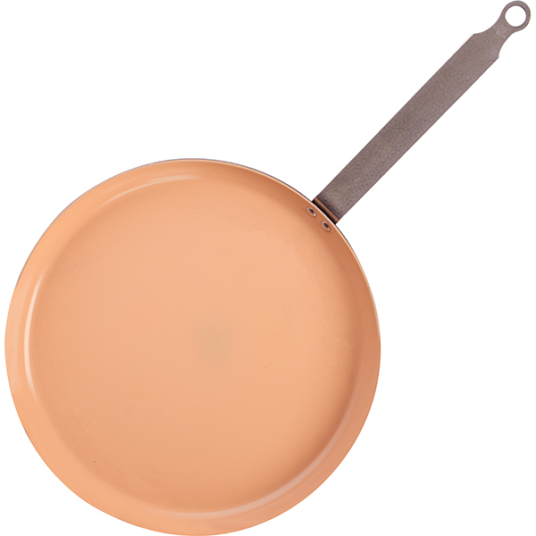 Сковорода для блинов;алюмин.,керамика;D=28,H=2,L=48см;белый,коричнев.