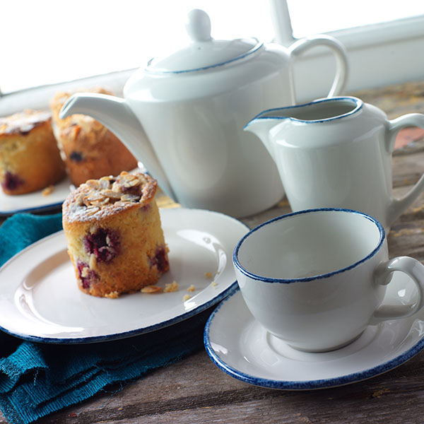 Тарелка «Блю Дэппл» мелкая;фарфор;D=203,H=15мм;белый,синий