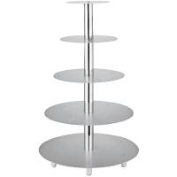 Этажерка 4-х ярусная D=20,26,32,40см;алюмин.;,H=55,5см;металлич.