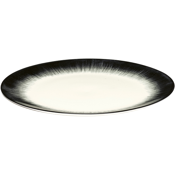 Тарелка «Де» №4;фарфор;D=24см;кремов.,черный