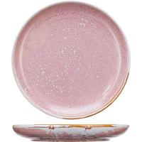 Тарелка «Пион» с бортом;фарфор;D=205,H=25мм;розов.