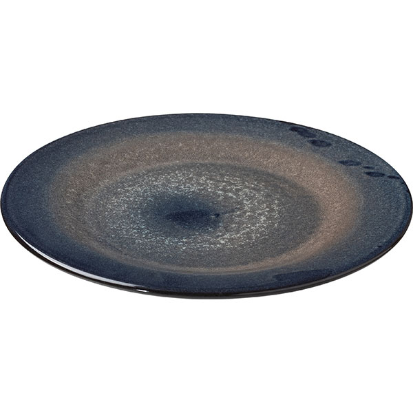 Тарелка «Пати»;фарфор;D=20,H=2см;серый,синий