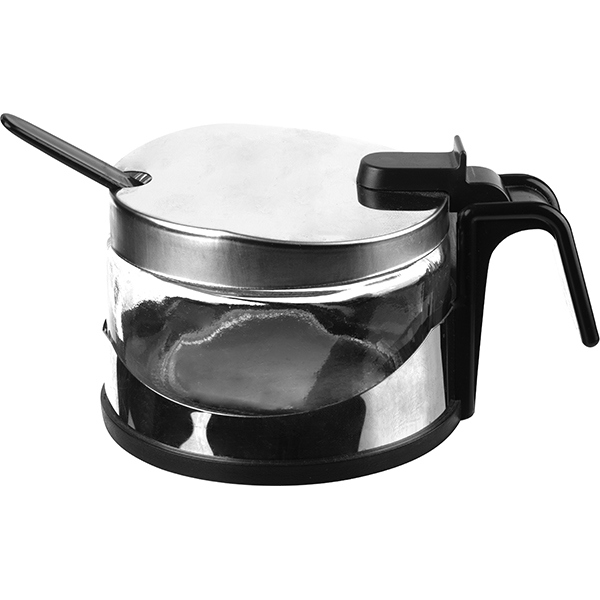 Пармезанница;стекло,сталь нерж.;225мл;D=90,H=70,B=125мм;серебрист.