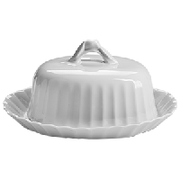 Масленка с крышкой «Тюльпан»;фарфор;0,6л;белый