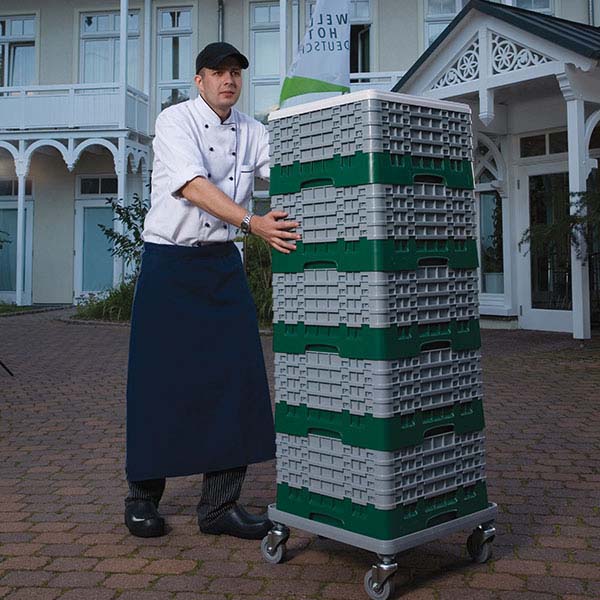 Кассета для бокалов 30 ячеек Dmax=79,Hmax=215мм;полипроп.;,H=26,7,L=50,B=50см;зелен.,серый