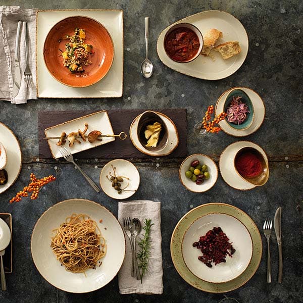 Блюдо «Браун Дэппл» комби;фарфор;,L=28,B=21см;белый,коричнев.