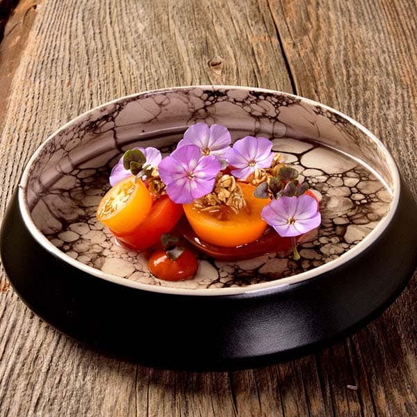 Салатник «Ро дизайн бай кевала»;керамика;0,75л;D=200,H=38мм;черный,белый