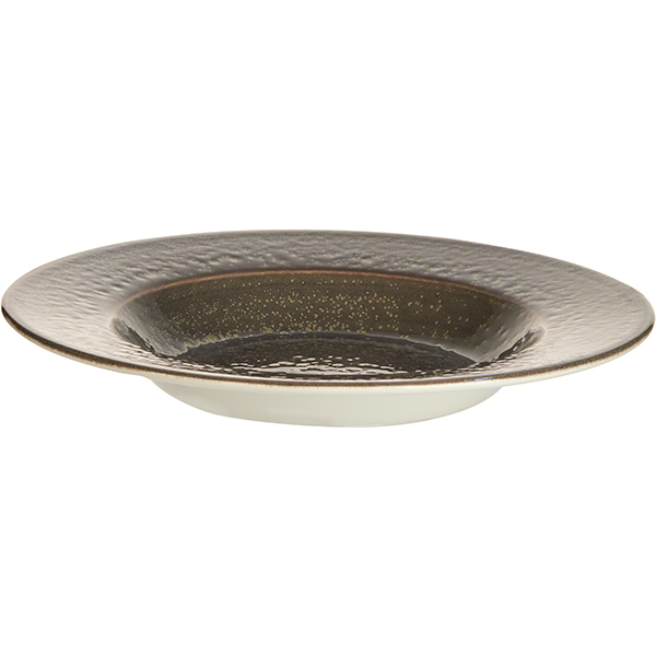 Блюдо «Революшн Гранит» круглое глубокое;фарфор;450мл;D=270,H=35мм;серый,коричнев.