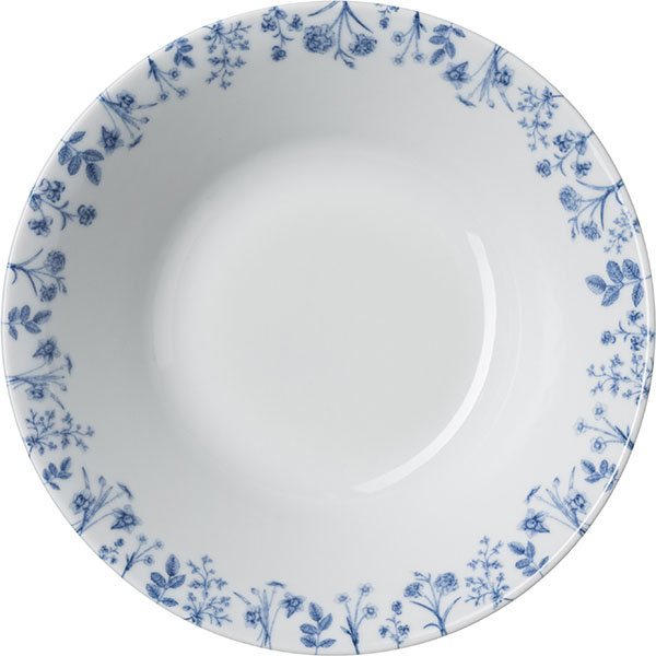 Салатник «Беатриче»;фарфор;1,15л;D=222,H=66мм;белый,синий