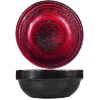 Тарелка глубокая «Млечный путь красный»;фарфор;0,6л;D=155,H=60мм;красный,черный