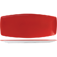 Блюдо «Фиренза ред Нэо»;фарфор;,H=20,L=355,B=153мм;красный,белый