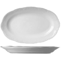 Блюдо «В.Виена» овальное;фарфор;,H=35,L=350,B=230мм;белый