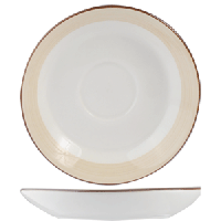 Блюдце «Чино»;фарфор;D=145,H=17мм;белый,бежев.
