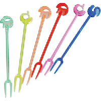 Вилочки коктейльные «Зоопарк»[400шт];полистирол;,L=85мм;разноцветн.