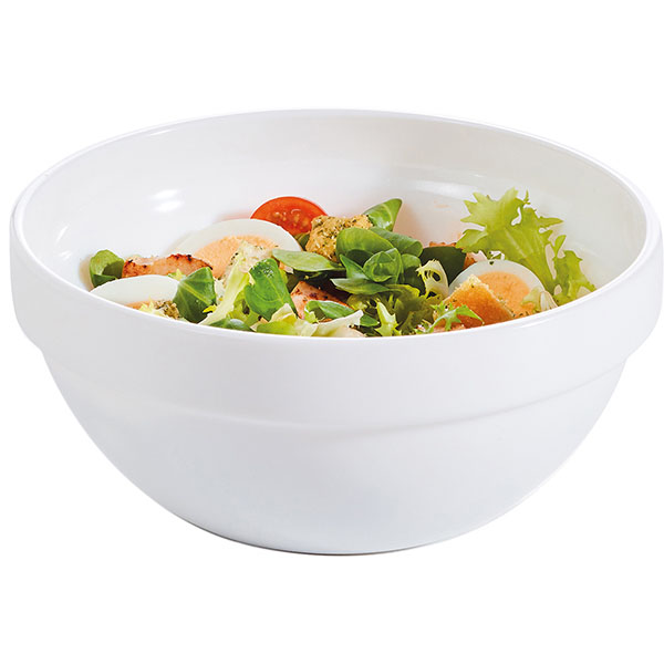 Салатник «Ресторан»;стекло;1л;D=17,H=7см;белый