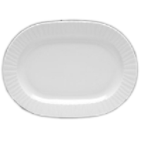 Блюдо «Нестор» овальное;фарфор;,H=25,L=320,B=230мм;белый