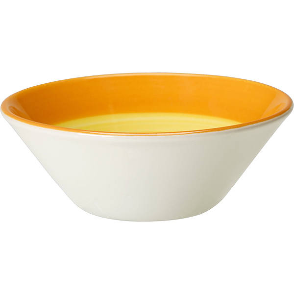 Салатник «Фридом Еллоу»;фарфор;305мл;D=13,5см;белый,желт.