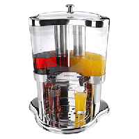 Диспенсер для холодных напитков двойной;поликарбонат,сталь;5л;,H=52,2,L=43,1,B=38,5см;металлич.,проз