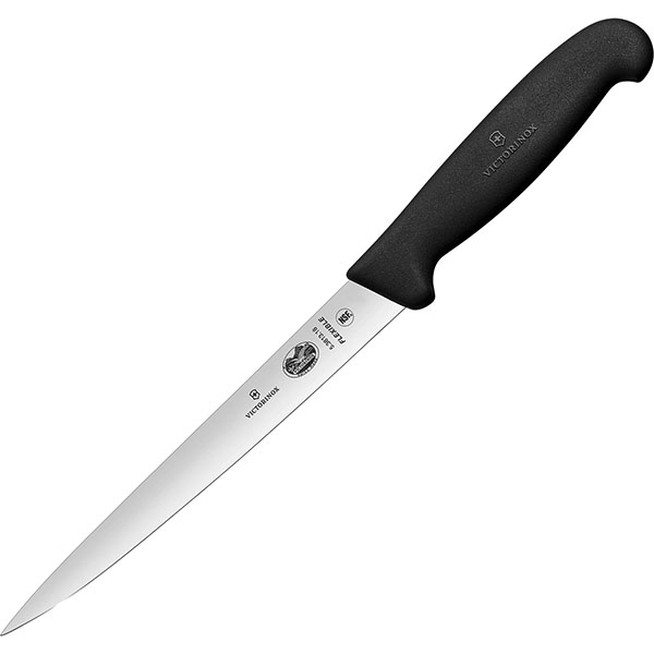 Нож обвалочный для филе гибкий;сталь нерж.,полипроп.;,L=305/180,B=20мм;черный,металлич.
