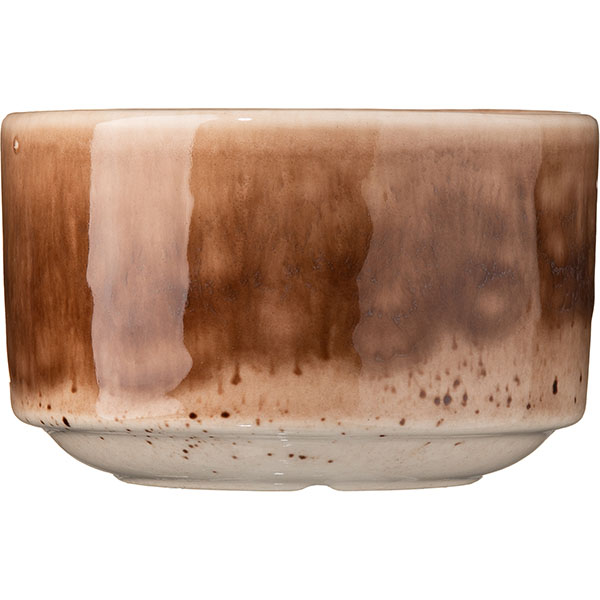 Сахарница без крышки «Маррон Реативо»;фарфор;350мл;,H=65,B=100мм;коричнев.,бежев.