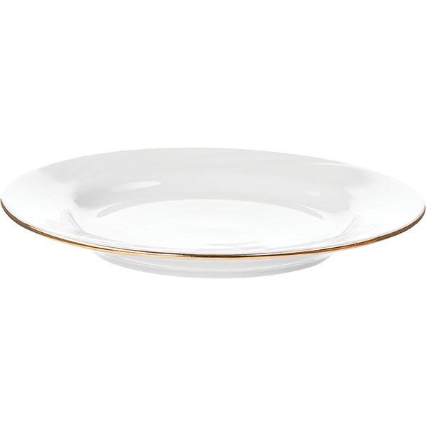 Тарелка «Голубка» мелкая;фарфор;D=17,5см;белый,золотой