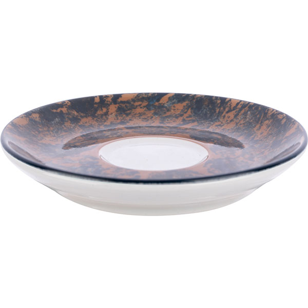 Блюдце «Аида» с декором;фарфор;D=12см;коричнев.