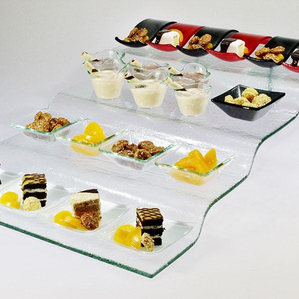Поднос фуршетный (4ступеньки);стекло;,H=12,L=67,B=40см;прозр.