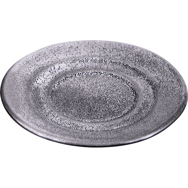 Блюдце «Млечный путь»;фарфор;D=98/50мм;черный,серый