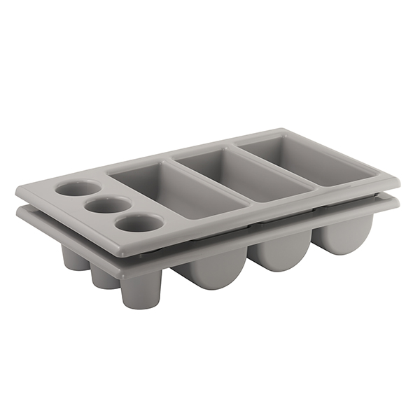 Органайзер для столовых приборов (3 отделения);полипроп.;,H=10,L=54,B=33см;серый