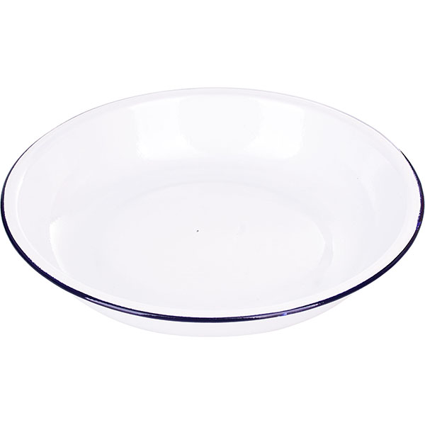 Тарелка глубокая эмалиров.;сталь;D=24см;белый,синий