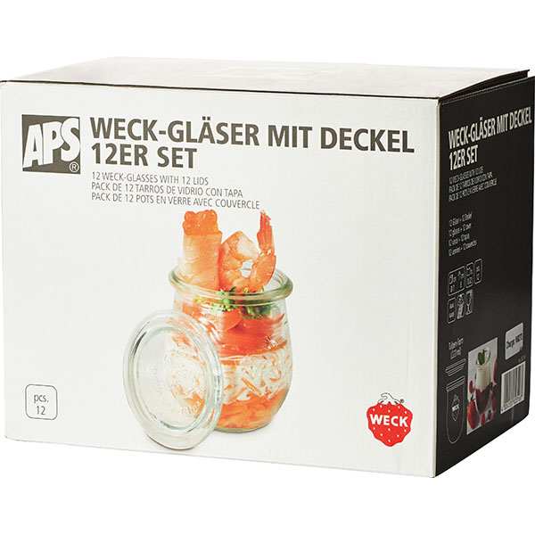 Стакан для подачи с крышкой набор[12шт];стекло;220мл;D=7,H=8см