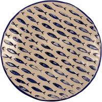 Салатник «Талассиос»;керамика;3,5л;D=360,H=65мм;бежев.,синий