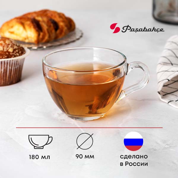 Чайная пара;стекло;180мл;D=90/136,H=66мм;прозр. Чайная пара;стекло;180мл;D=90/136,H=66мм;прозр.