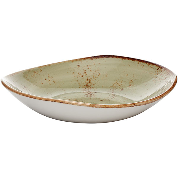 Тарелка глубокая «Крафт Грин»;фарфор;0,5л;,H=35,L=210,B=195мм;зелен.