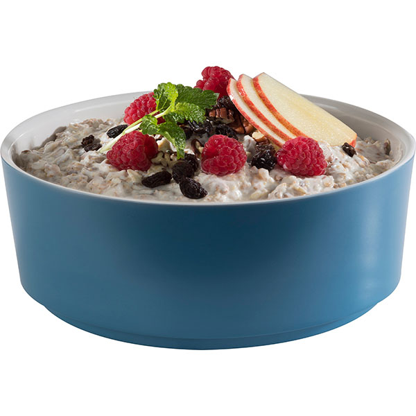 Салатник «Хэппи буфет»;пластик;1,5л;D=20,H=7см;белый,синий