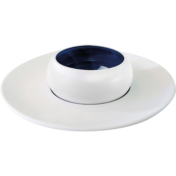 Салатник «Абиссос»;фарфор;300мл;D=11,H=6см;белый,синий