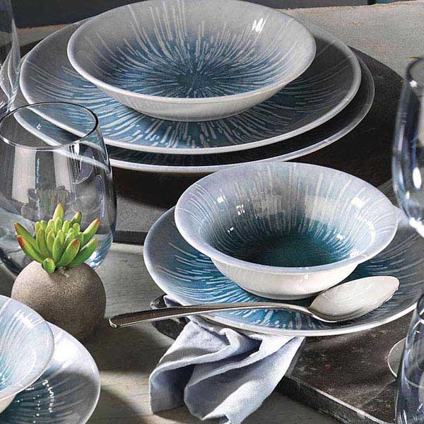 Тарелка «Нанокрем Блю» мелкая;фарфор;D=230,H=25мм;голуб.