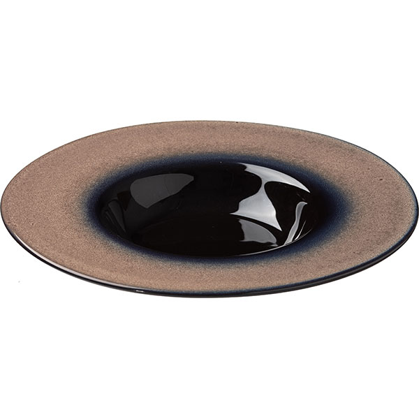 Тарелка для пасты «Пати»;фарфор;0,5л;D=31,H=5см;серый,синий