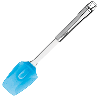 Ложка кухонная;сталь нерж.,силикон;,L=29,5см;металлич.,синий