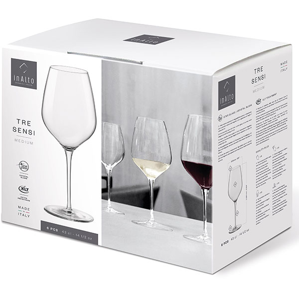 Бокал для вина «Инальто Трэ Сэнси»;стекло;430мл;D=85,H=220мм;прозр.