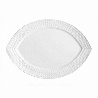 Блюдо «Сатиник» овальное;фарфор;,H=15,L=270,B=190мм;белый