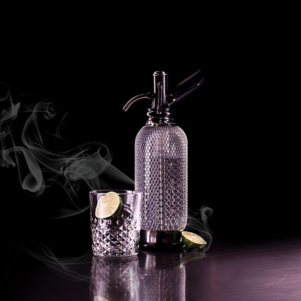 Сифон для содовой «Содамэйкер»;сталь нерж.,пластик;1л;,H=35см;прозр.