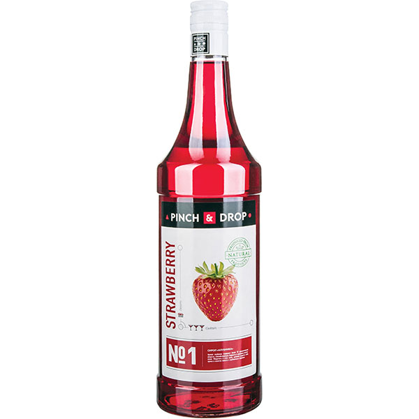 Сироп «Сладкая Клубника» Pinch&Drop;стекло;1л;D=85,H=330мм;красный