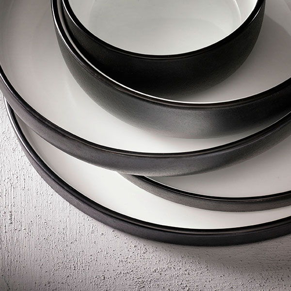 Блюдо «Космик» глубокое;фарфор;D=20см;голуб.,черный